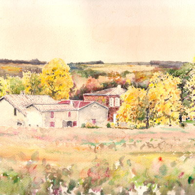 Chateau de HARTES - Aquarelle