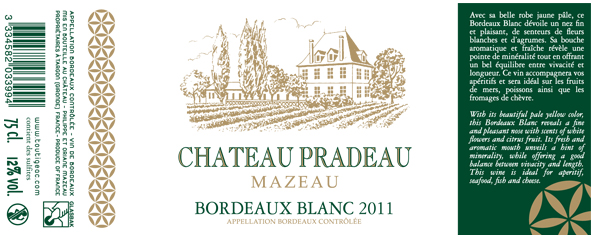 Château Pradeau Mazeau Blanc